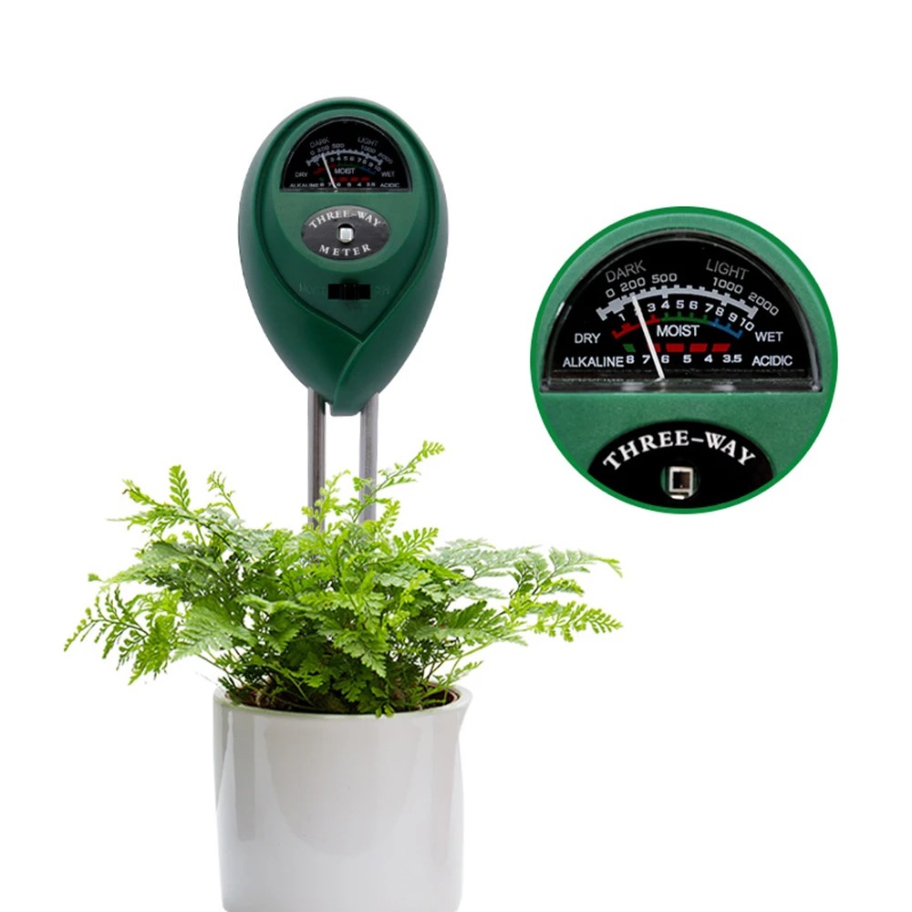 Soil Test Digital - 3-in-1 Bodem-pH-meter, zonlicht-pH-tester, tuinbloemen bodemvochtigheidssensor, planten
