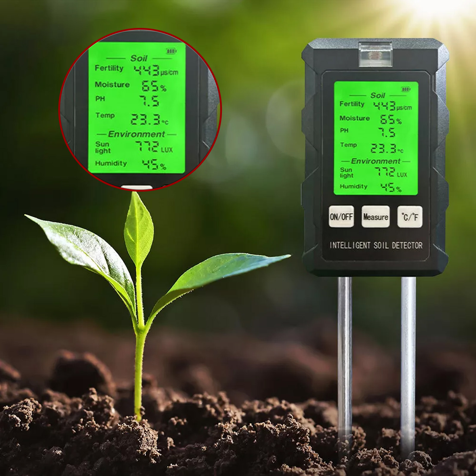 Soil Test Digital - 【2026 Nieuw】Hoge Nauwkeurigheid 6-in-1 Bodem-pH-meter voor
