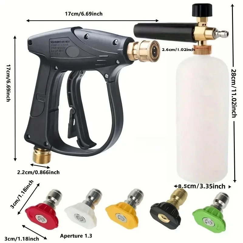 Smart Garden Hub - Hogedrukreinigingswaterpistool 3000PSI M22-14 & 1/4 inch