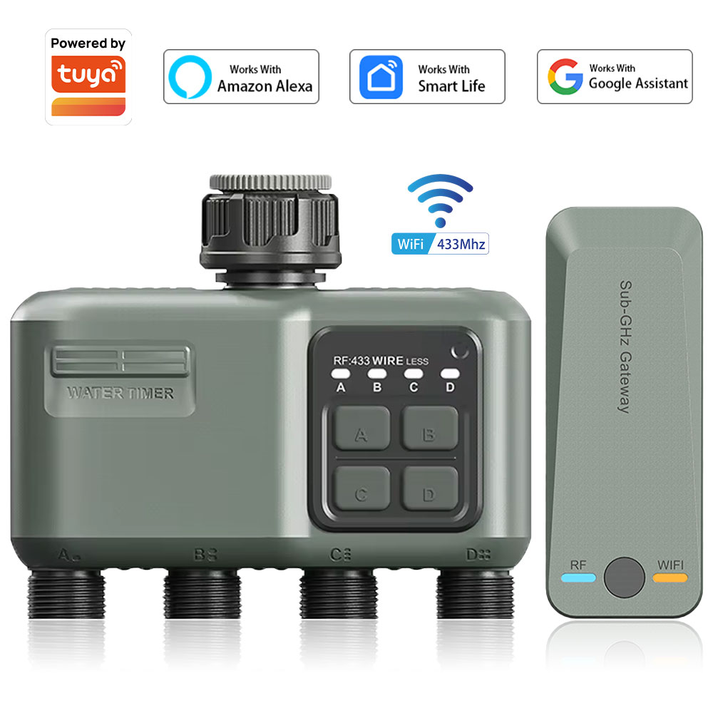 Smart Garden Project - 4-uitlaat programmeerbare watertimer voor tuinslang, met