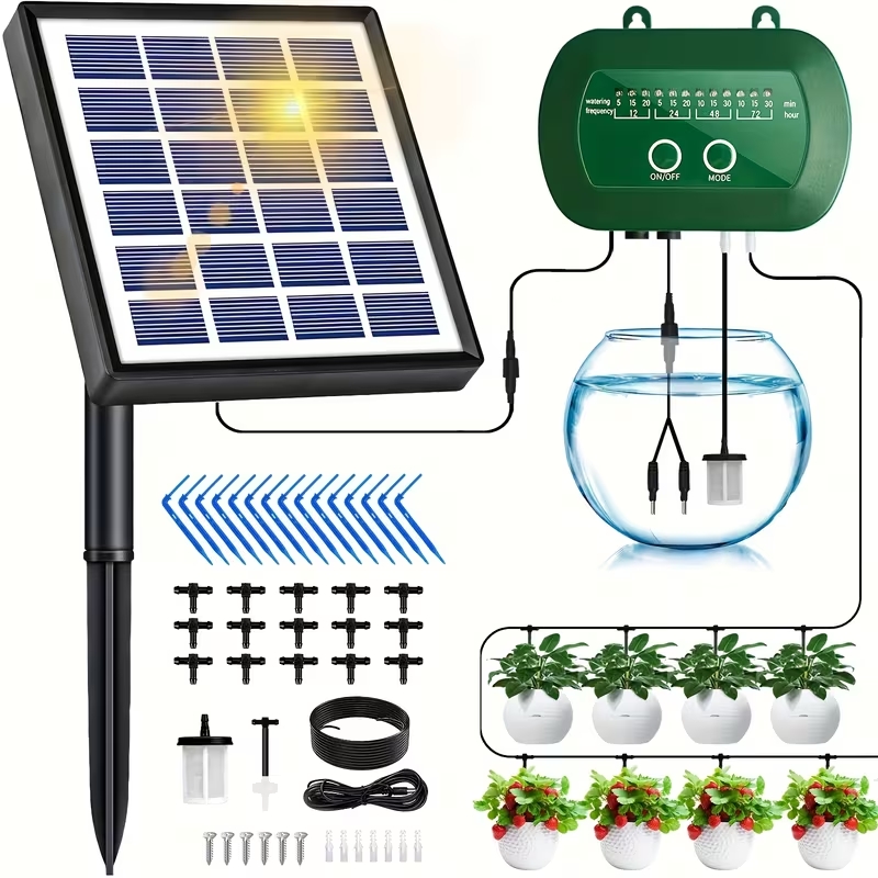 Smart Garden Project - Automatische zonne-energie bewateringsset voor de tuin,