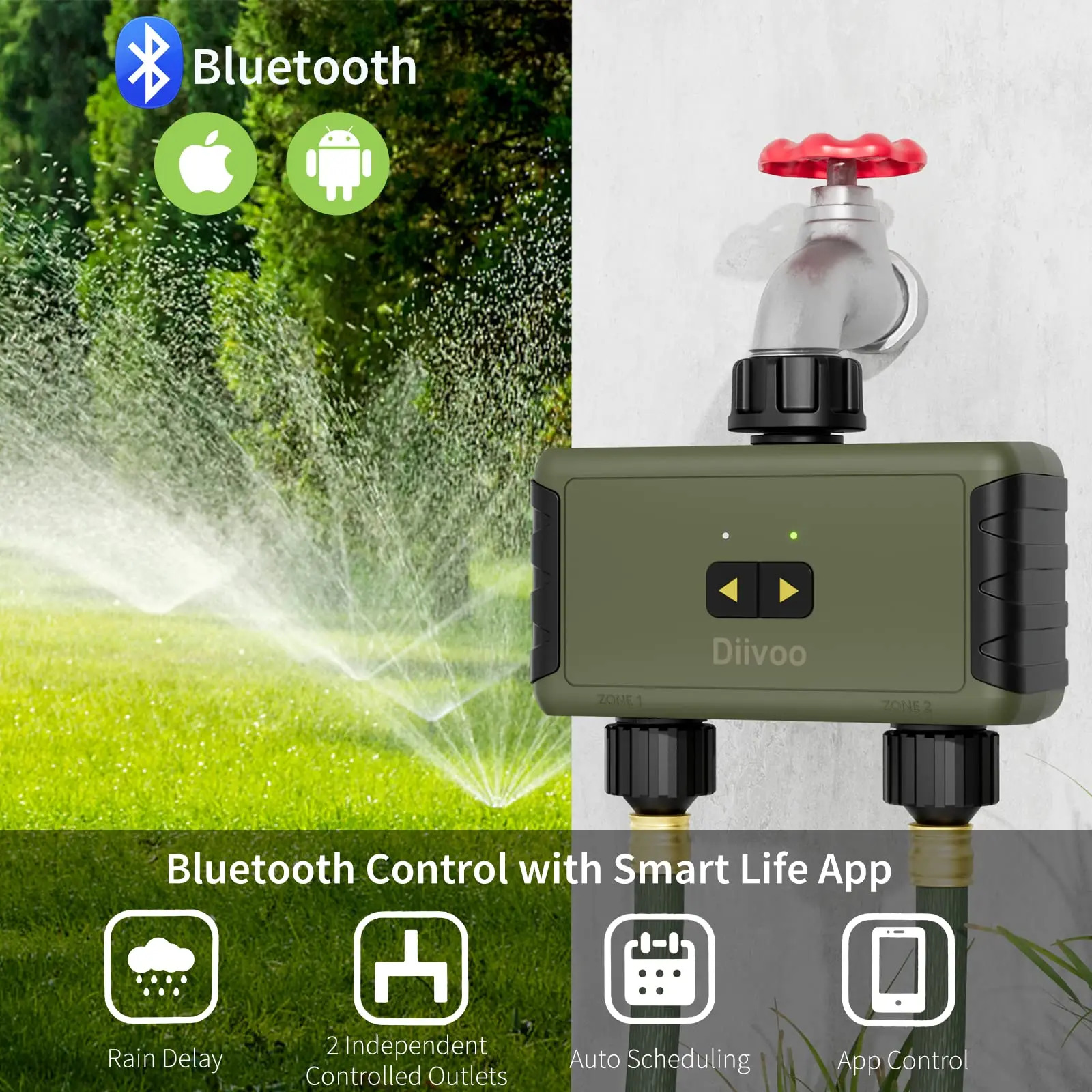 Diivoo Tijdschakelbare sproeie - Smart Garden Hose recensie en prijs
